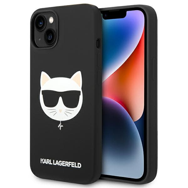 Karl Lagerfeld Silikone Choupette Head Magsafe-etui til iPhone 14 Plus, Sort