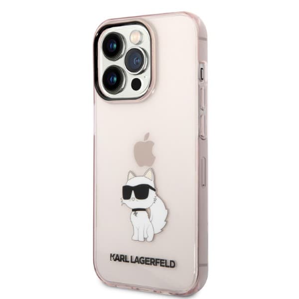 Karl Lagerfeld Ikonik Choupette-etui til iPhone 14 Pro Max, lyserød