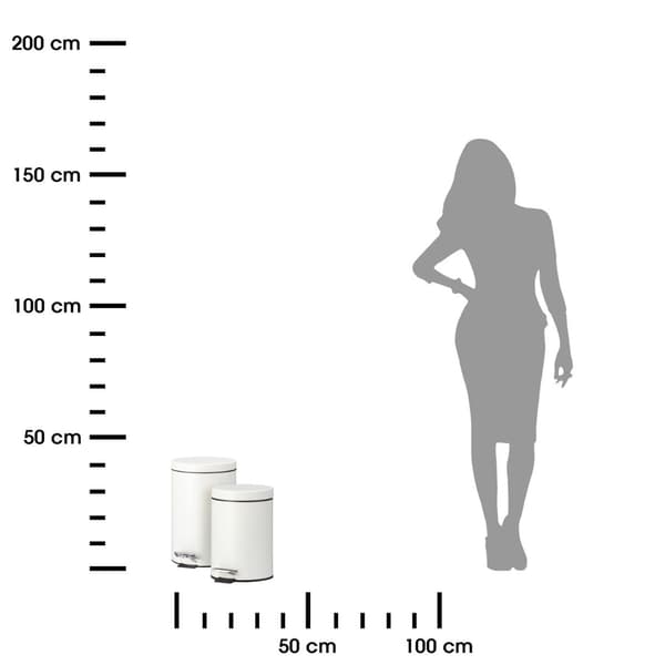 Sæt med affaldsbeholdere 12L + 3L mat creme