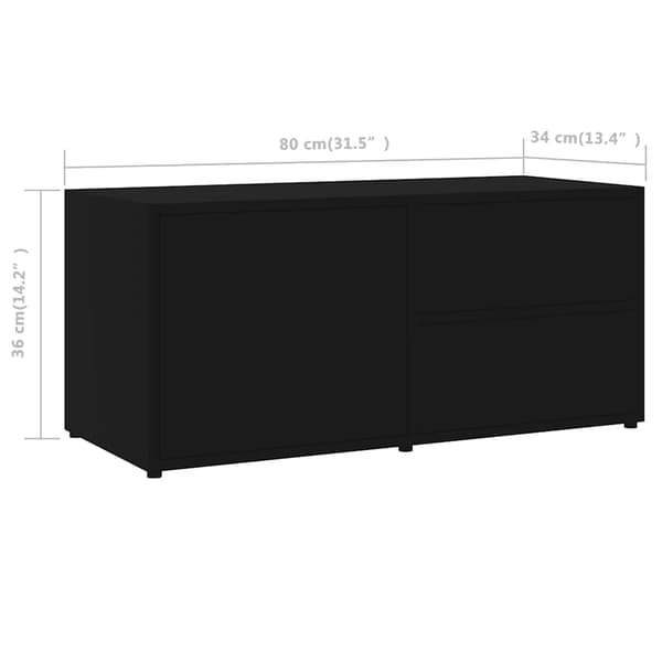 vidaXL TV-skab sort 80x34x36 cm spånplade