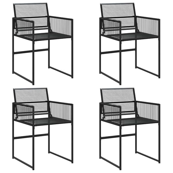 vidaXL havestole, sæt med 4, sort, polyrattan