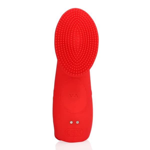Tekstureret fingervibrator - Solopgangsrød
