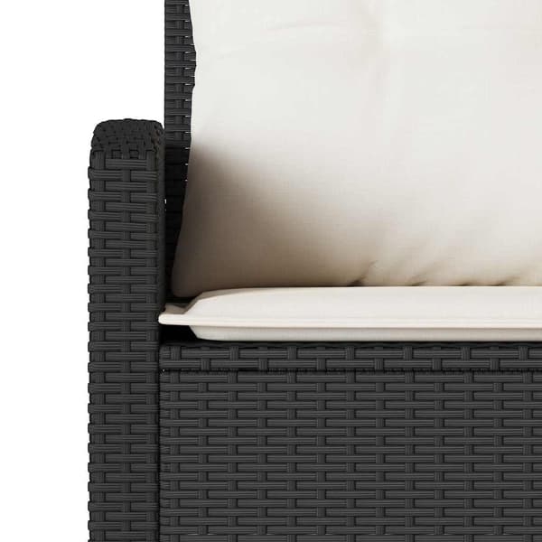 vidaXL L-formet sofa med hynder sort polyrattan