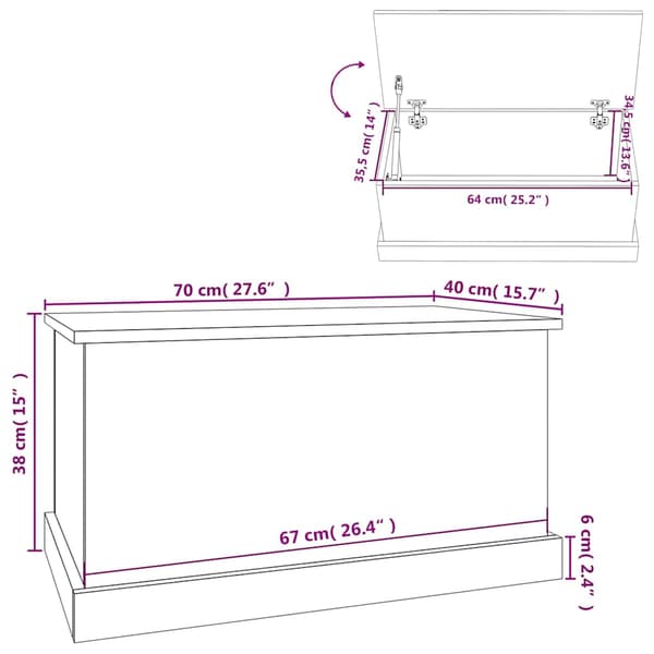 vidaXL kommode, sort, 70x40x38 cm, træbaseret materiale