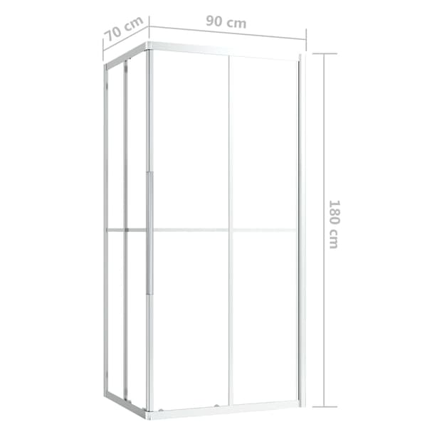 vidaXL Duschvägg, ESG, 90x70x180 cm