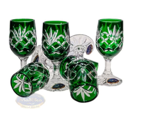 Smaragdkrystal vodkaglas 25ml Ananas