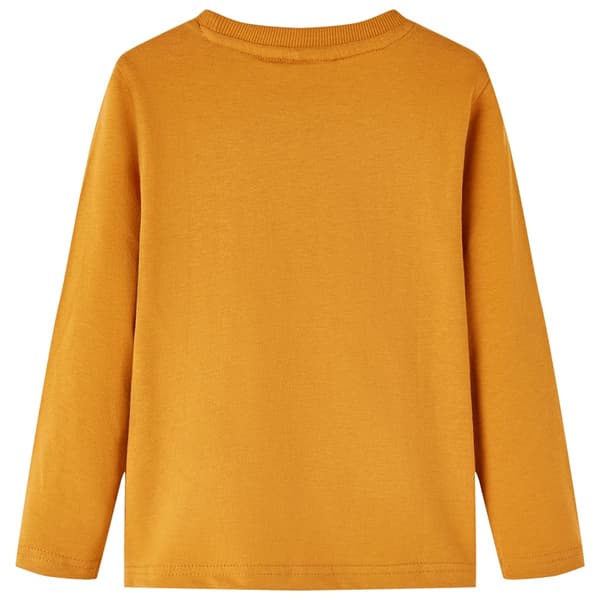 Barn långärmad T-shirt, mörk ockra, 104