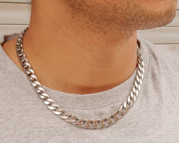 TJOCK Silver Herrkedja, Pansarkedja, HÅLLBAR, ELEGANT