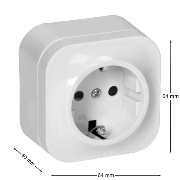 Enkelsockel Vit Schuko ToDo IP20