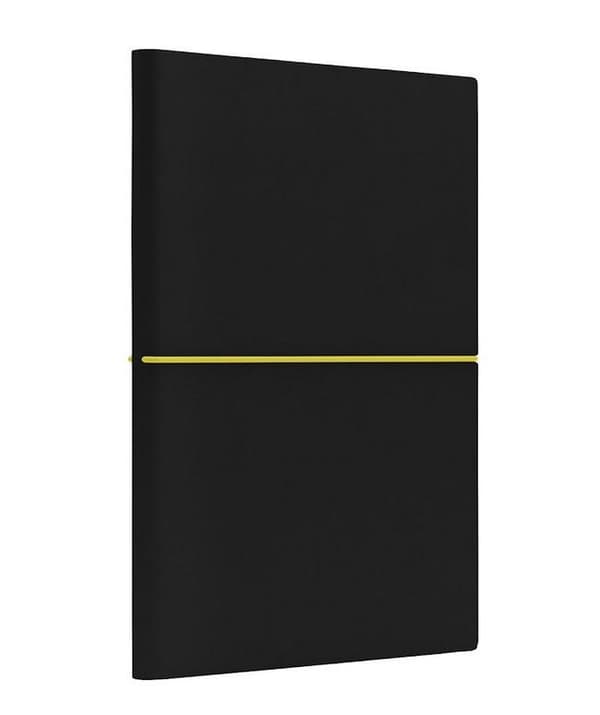 A5 Fun M notesbog kvadreret sort/citron