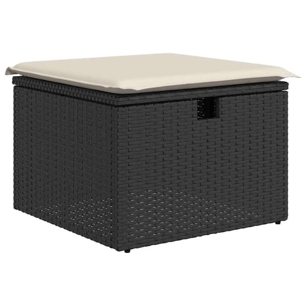vidaXL 2-delt sofasæt med hynder, sort, polyrattan og akacie