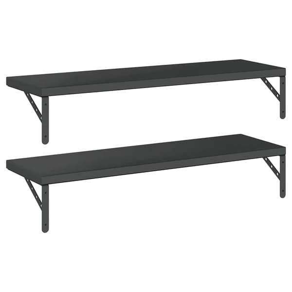 vidaXL væghylder, 2 stk., 100x30 cm, sort rustfrit stål