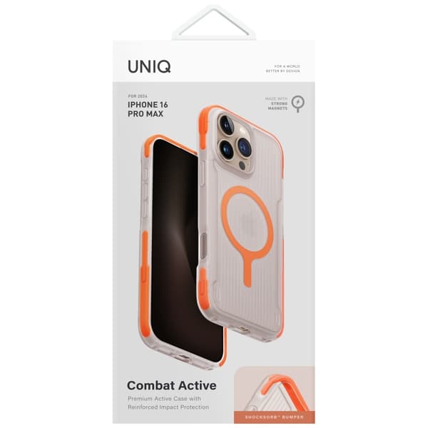 UNIQ Combat Active-skal till iPhone 16 Pro Max Magclick Charging Orange