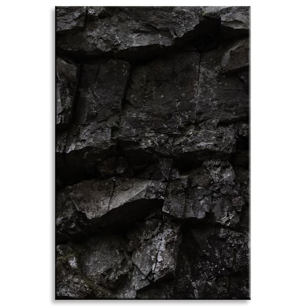 Lærredstryk Natur Sorte sten 80x120 cm