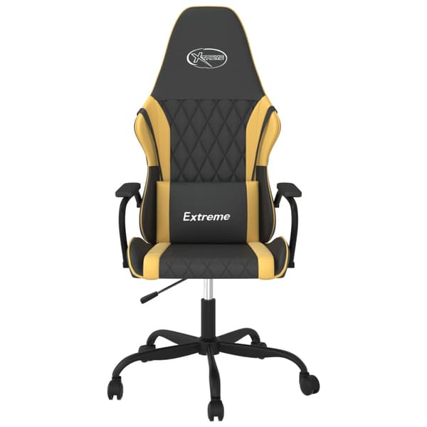 vidaXL gamingstol, sort og guld, kunstlæder