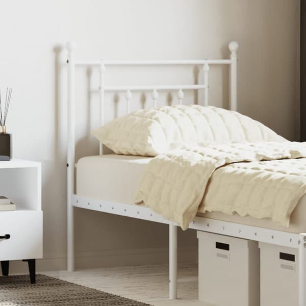 vidaXL metalsengegavl hvid 75 cm