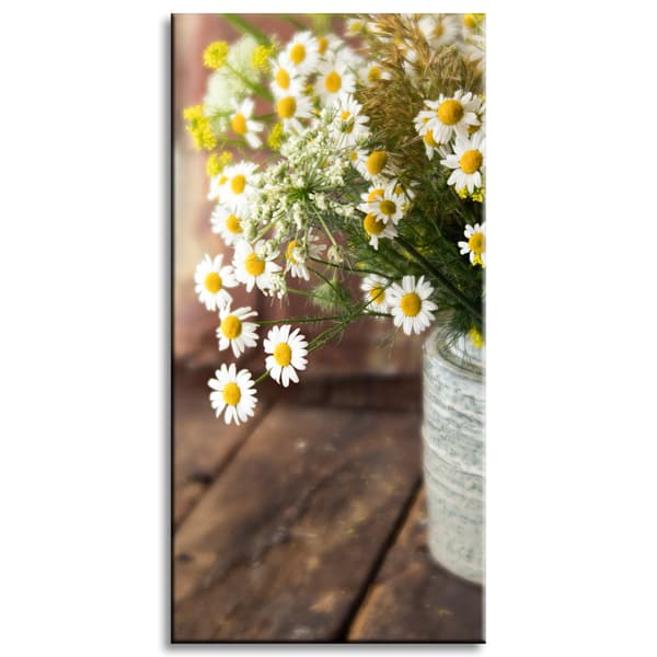 Botanisk lærredstryk Blomsterbuket 60x120 cm