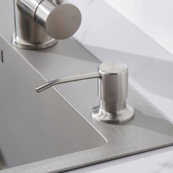 INOX opvaskemiddeldispenser til køkkenvask, bordplade