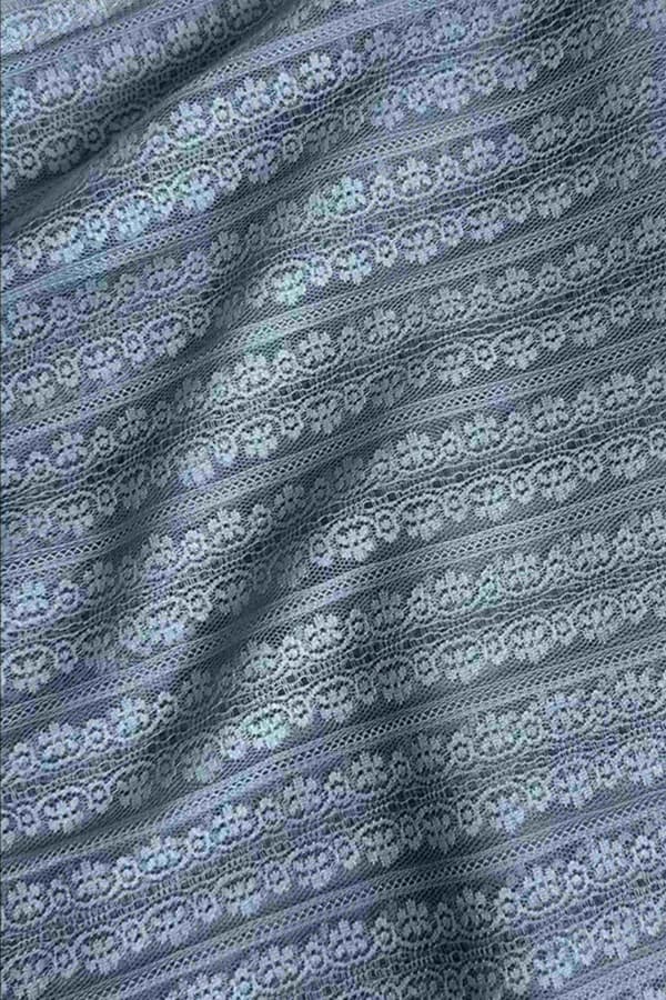 Blå spetshalsduk 180x90 cm - bomull och polyester