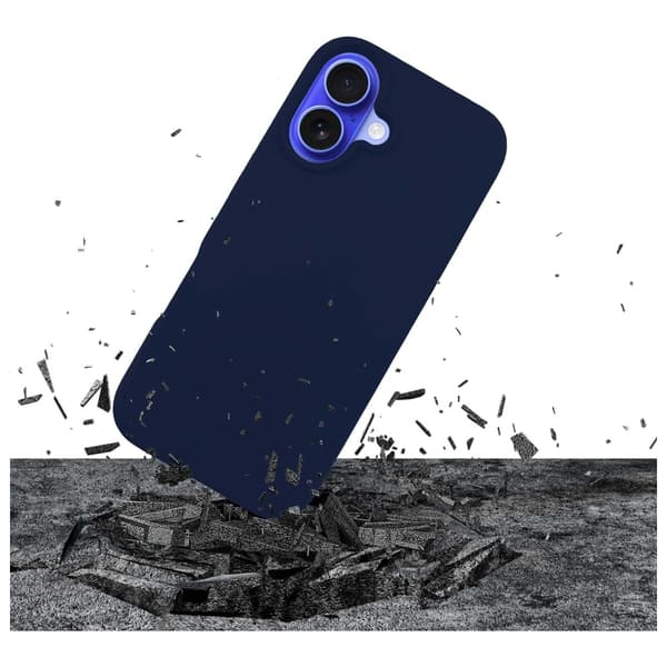 3MK Silikone Etui til iPhone 16, marineblå