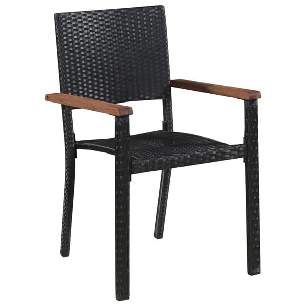 vidaXL havestole, sæt med 2, polyrattan, sort
