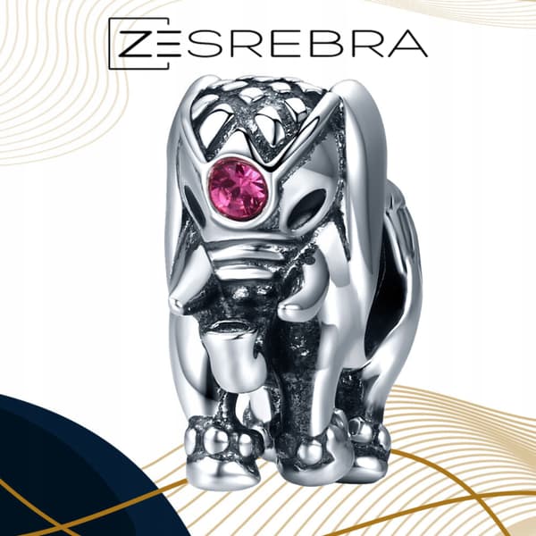 Berlocker elefant silver 925 för lycka silver elefanthänge pärla pr 925