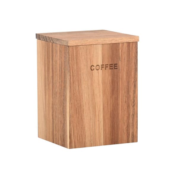 Kaffebehållare i akaciaträ