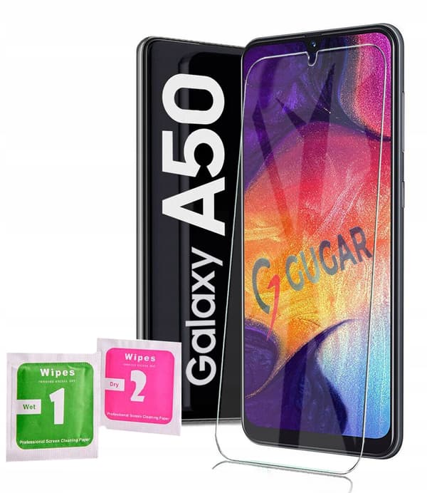 Flip-cover til Samsung Galaxy A50 sort + 9H GLAS