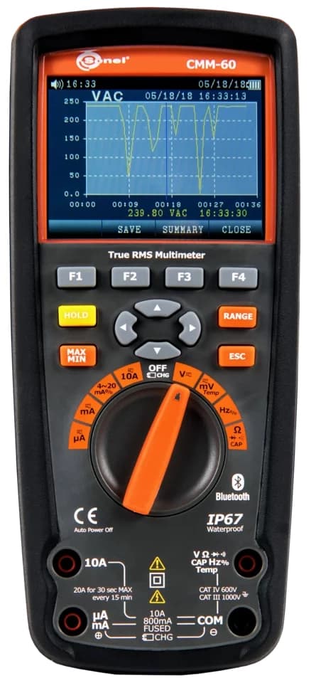 SONEL CMM-60 Avancerad Industriell Multimeter + Kablar Probadapter