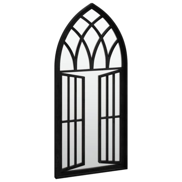 vidaXL indendørs spejl, sort, 100x45 cm, jern