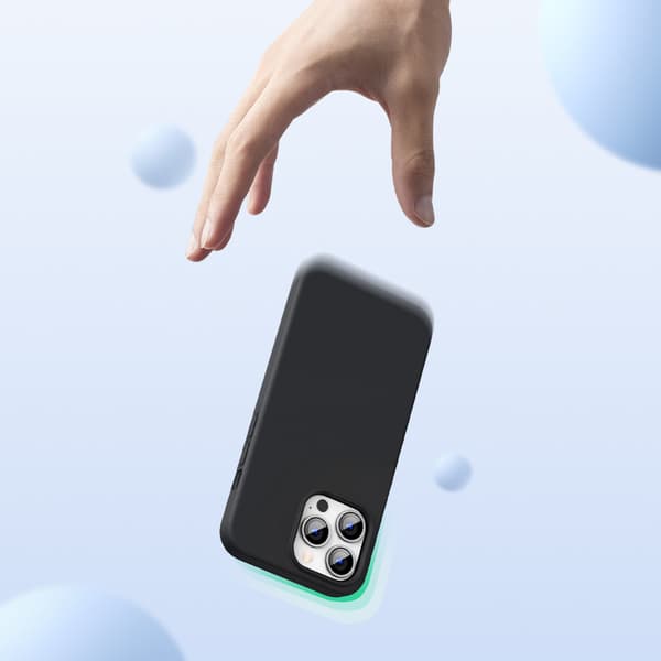 Fleksibelt silikone-cover i gummi til iPhone 13 Pro, sort