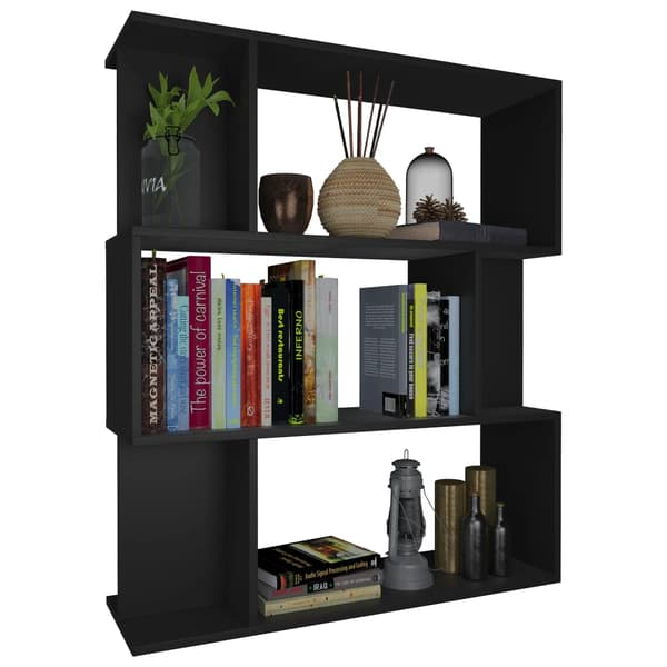 vidaXL bogreol, sort, 80x24x96 cm, træbaseret materiale