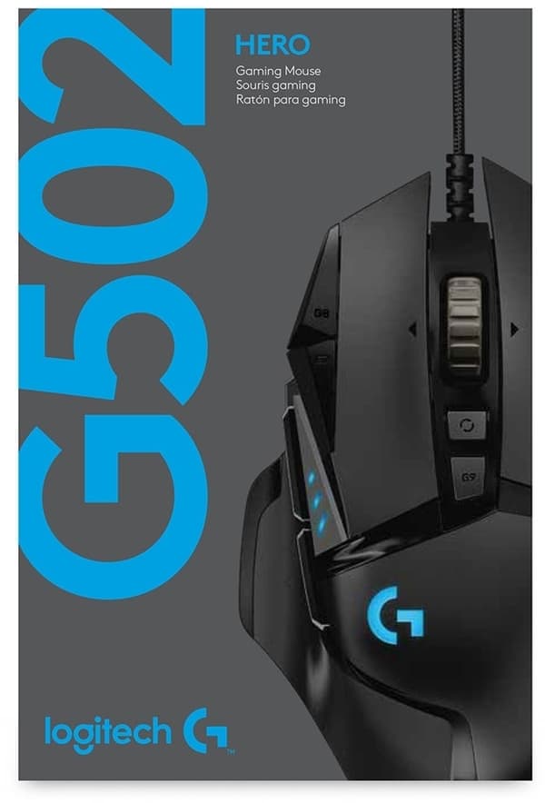 Logitech G502 Gaming Hero USB RGB Mus Sort (910-005471)
