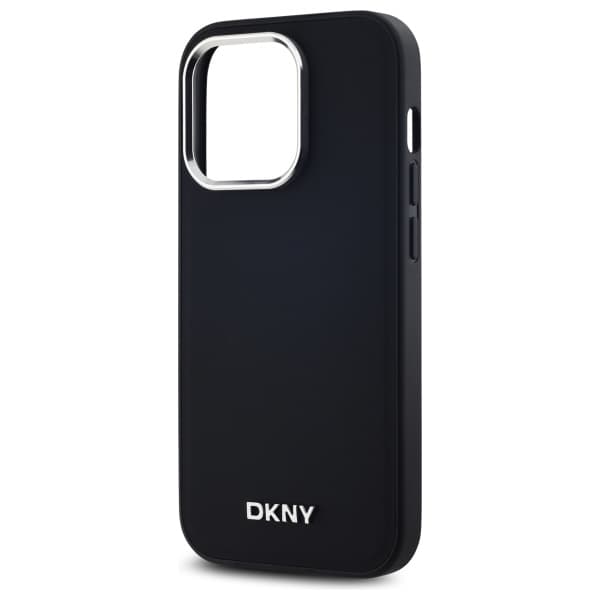 DKNY Plain Logo MagSafe -kotelo iPhone 14 Prolle, musta