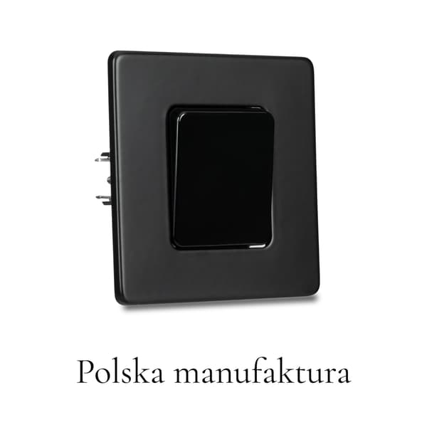 Enpolig svartmålad stålströmbrytare