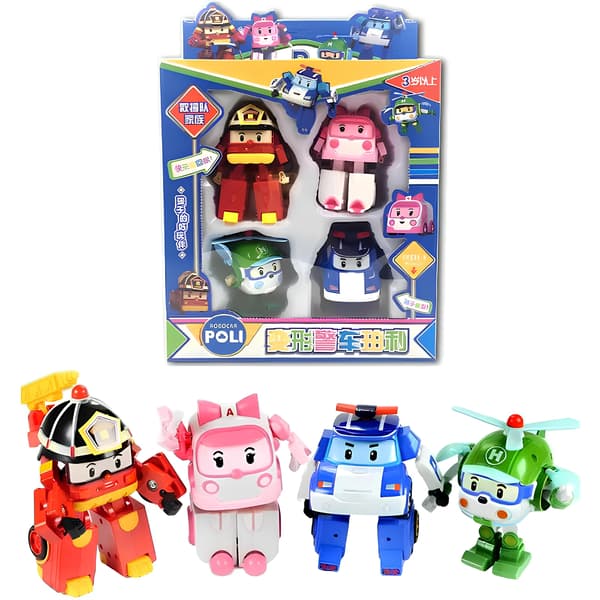 Sæt med figurer - transformerbiler, 4 dele
