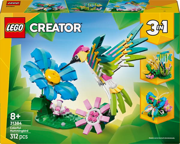 LEGO Creator Vilde Dyr: Farverig Kolibri 312-delt sæt (31384)