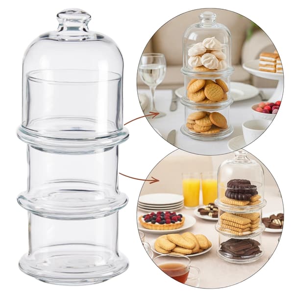 Glas slikbeholder 3 niveauer 3x230 ml