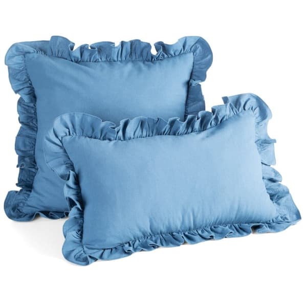 FRILL örngott 45x45 cm marinblå bomull