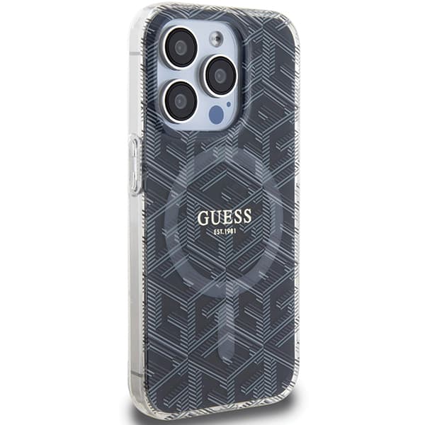 Guess IML GCube MagSafe-etui til iPhone 15 Pro Max, sort