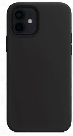 Etui til Apple iPhone 12 Mini, blødt, mat silikonebagside, sort + glas