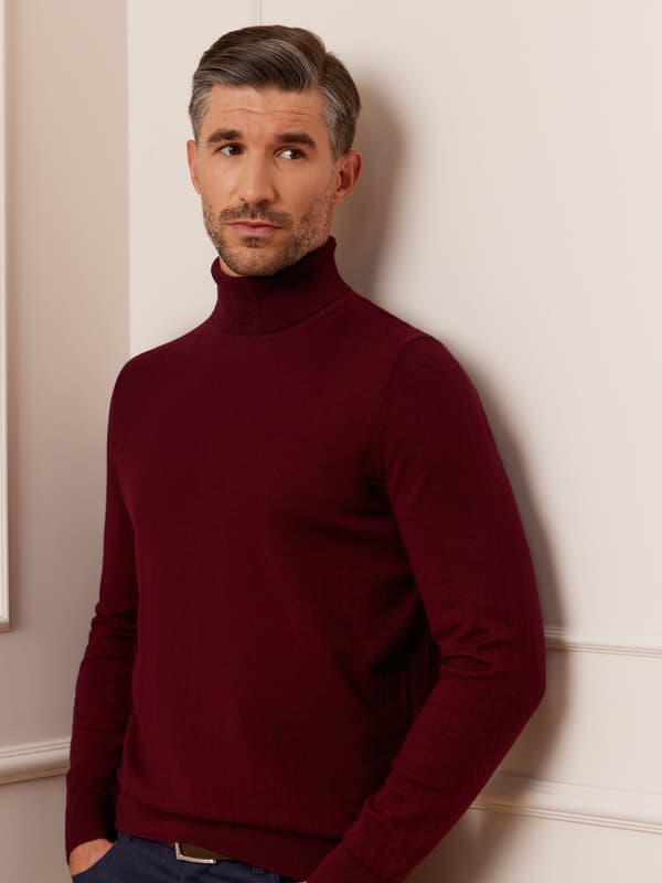 BRACKEN XL BURGUNDY TURTLENECK
