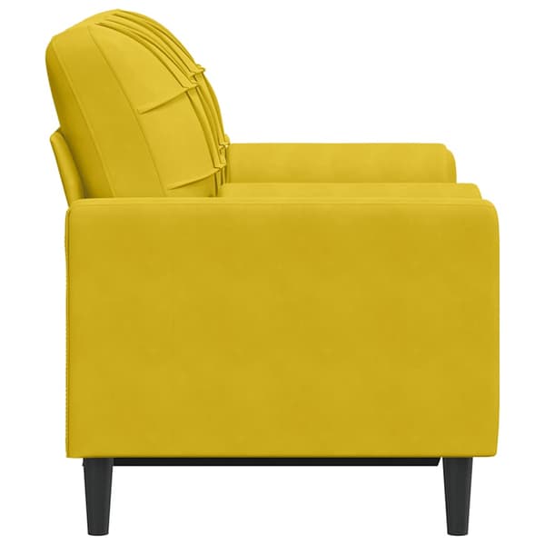 vidaXL 2-sitssoffa med kuddar, gul, 120 cm, sammet