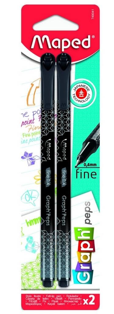 Graph Peps Deco fineliner sort 2 stk. MAPED