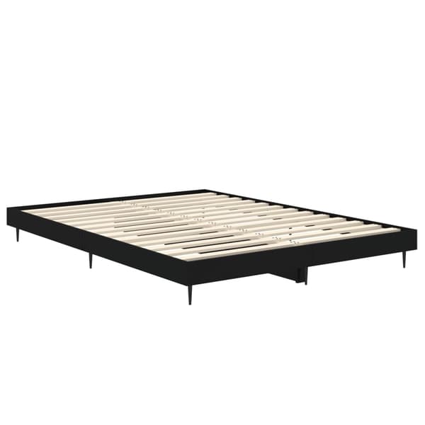 vidaXL sengestel sort 135x190 cm træbaseret materiale