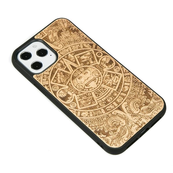 Træetui til iPhone 12 Pro Max AZTEC KALENDER ANIEGRE