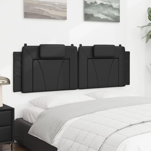vidaXL hovedgærdehynde, sort, 160 cm, kunstlæder
