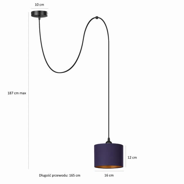 Tornado PAM1 lampe, marineblå og guld