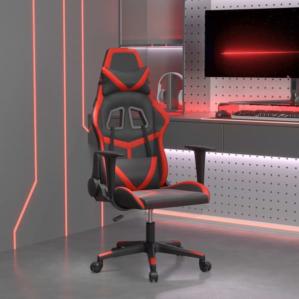 vidaXL gamingstol, sort og rød, kunstlæder