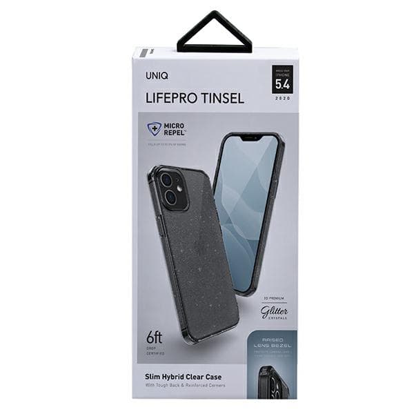 UNIQ LifePro Tinsel glitter cover til iPhone 12 mini, sort
